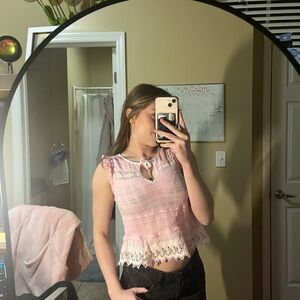 Gypsy 05 Pink Lace Women's Blouse